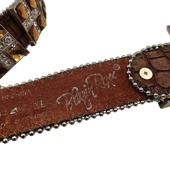 Blazin Roxx Womens Size XL Western Bling Belt orange Rhinestone Rodeo 40"-44" - Picture 6 of 7